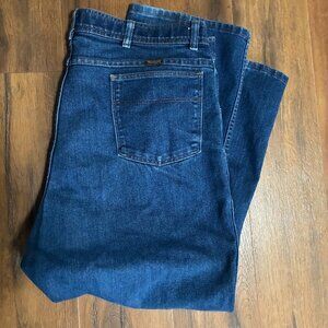 Wrangler Classic Straight Jeans Mens Size 42x29 Blue  Stretch Denim Pants.